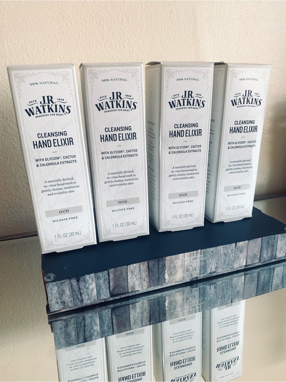 (Lot X 4) J.R. WATKINS Cleansing Hand Elixer(Waterless)-OUD-1fl. Oz(30ml)
